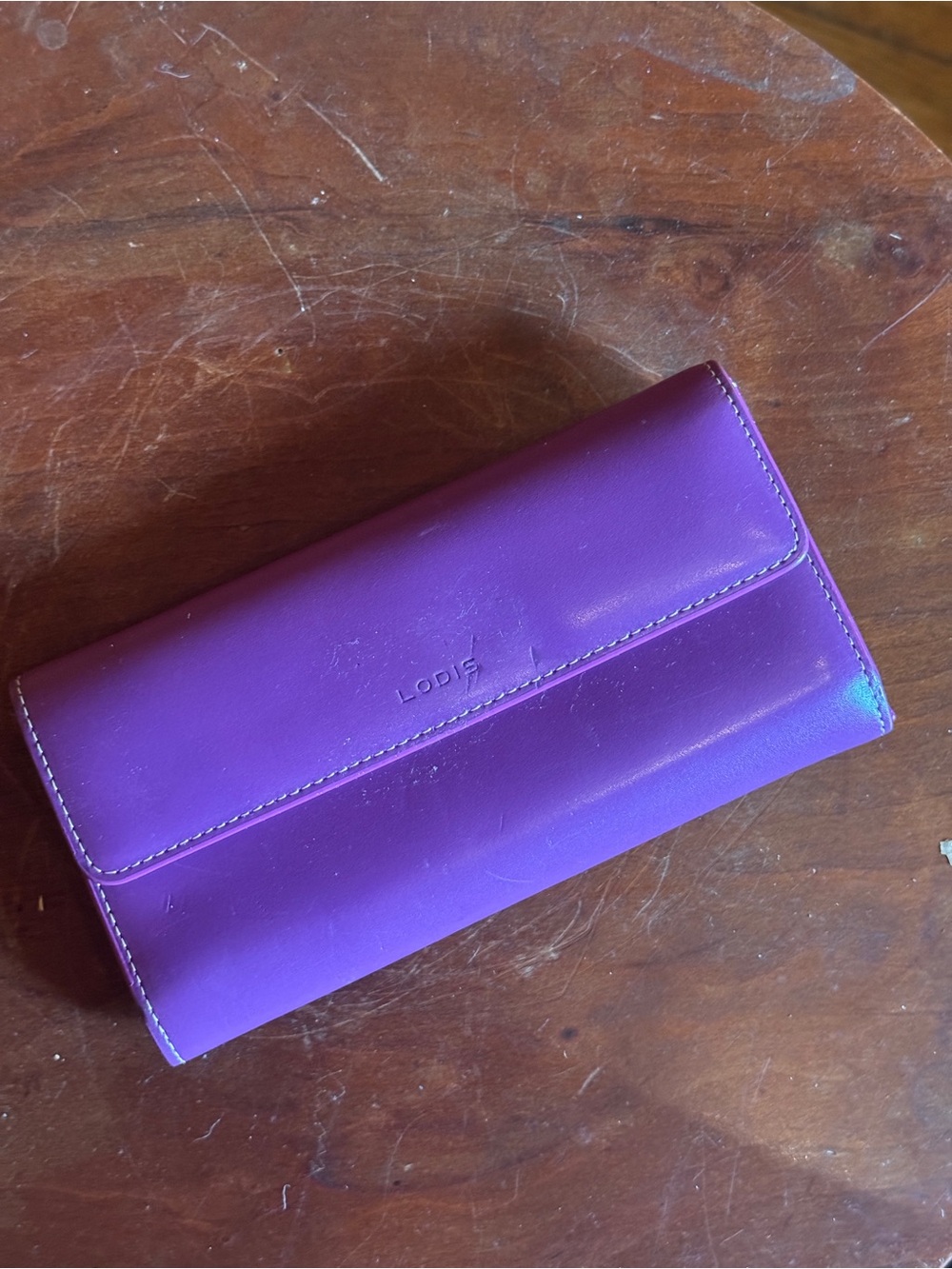 Lodis Violet Leather Continental Wallet